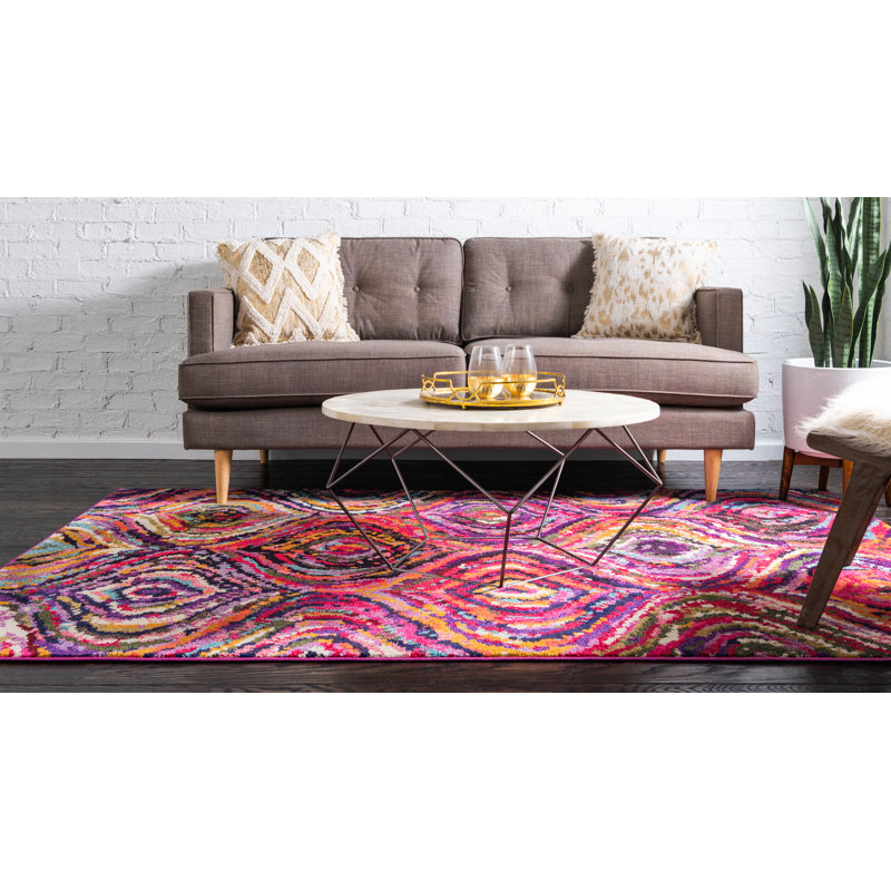 Langley Street Eddins Performance Purple/Orange Rug & Reviews Wayfair